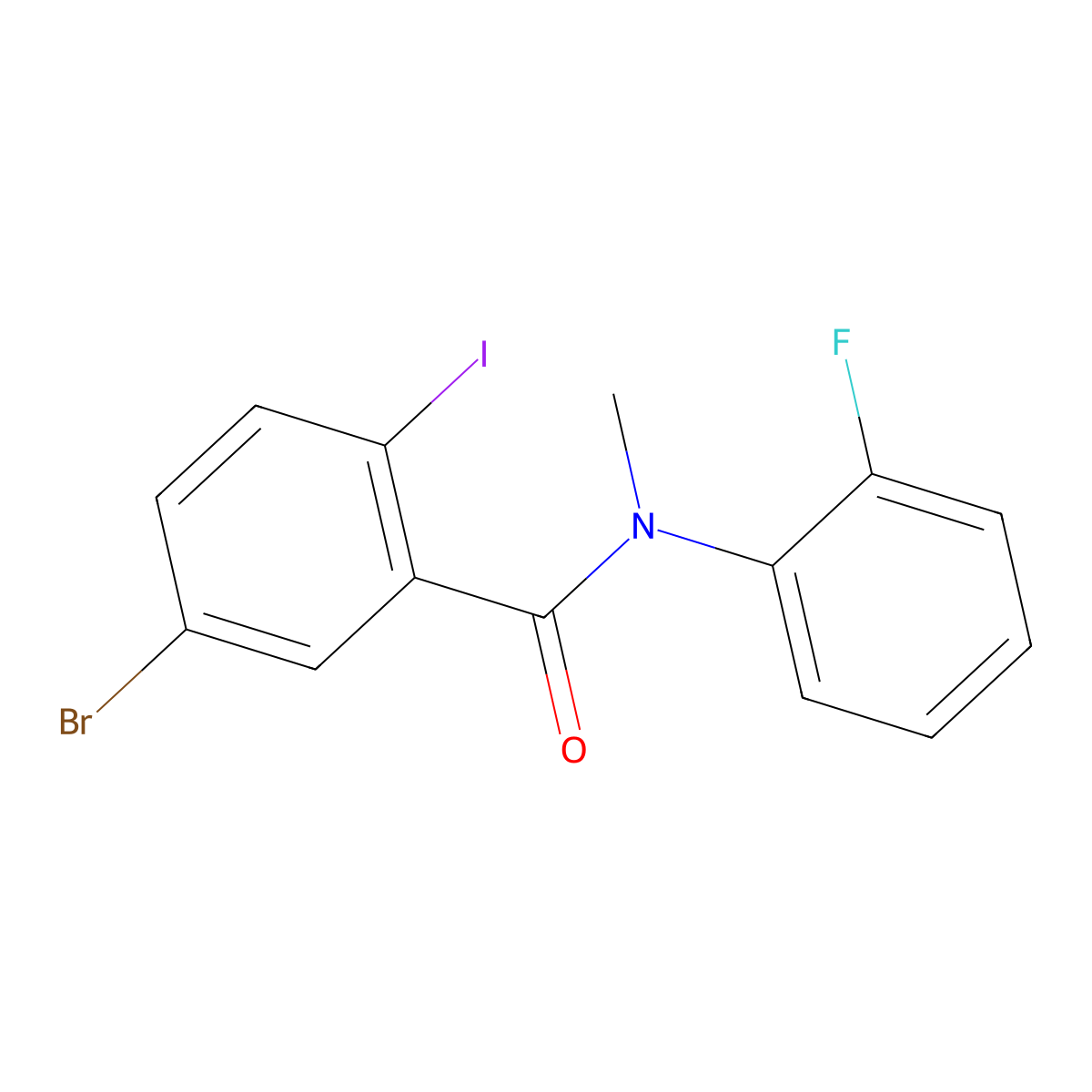 5-Bromo-N-(2-fluorophenyl)-2-iodo-N-methylbenzamide molecular structure, CAS 1915597-70-4
