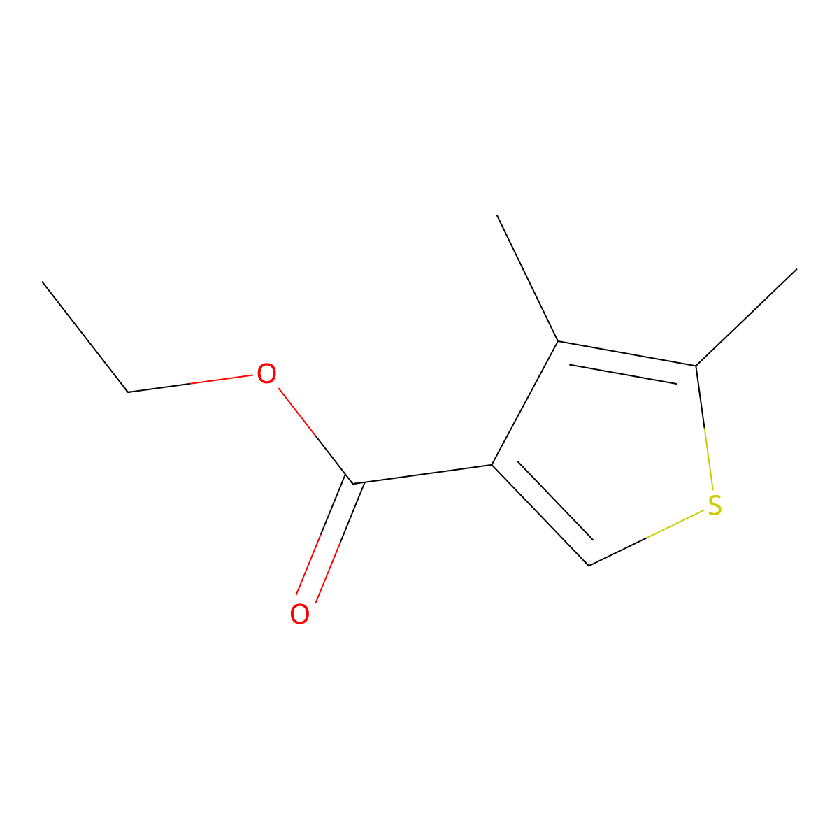 Ethyl 4,5-dimethylthiophene-3-carboxylate molecular structure, CAS 19156-44-6