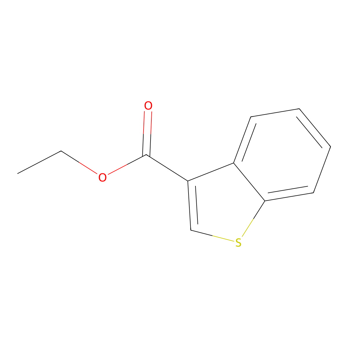 Ethyl 1-benzothiophene-3-carboxylate molecular structure, CAS 19156-49-1