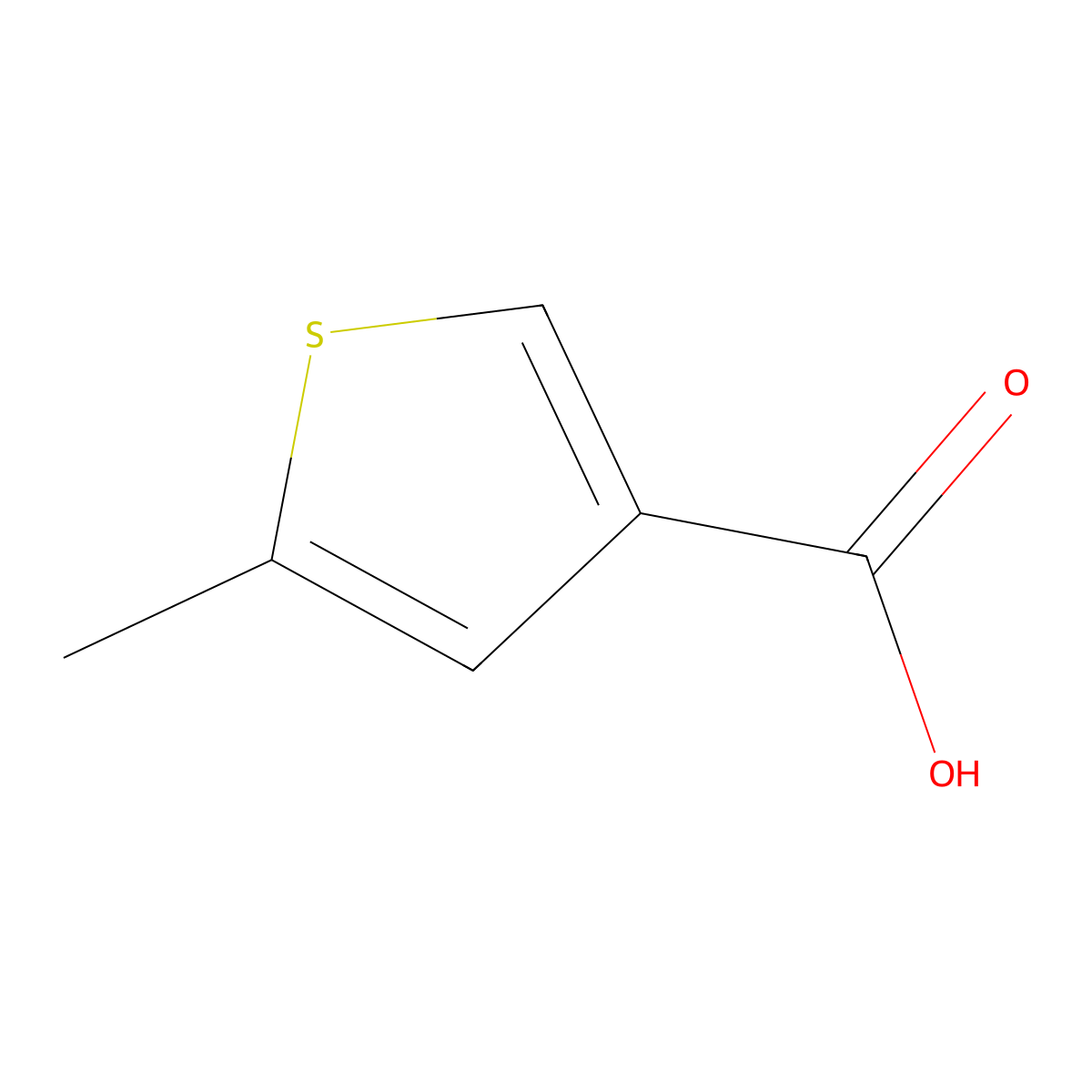 3-Thiophenecarboxylic acid, 5-methyl- molecular structure, CAS 19156-50-4
