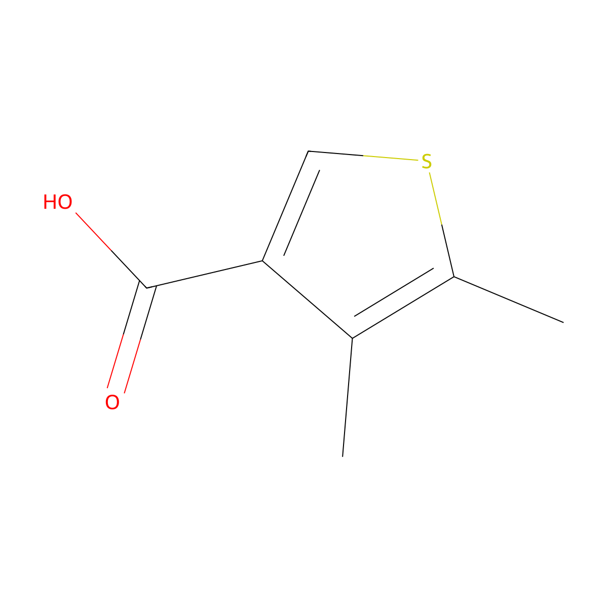 4,5-Dimethylthiophene-3-carboxylic acid molecular structure, CAS 19156-52-6