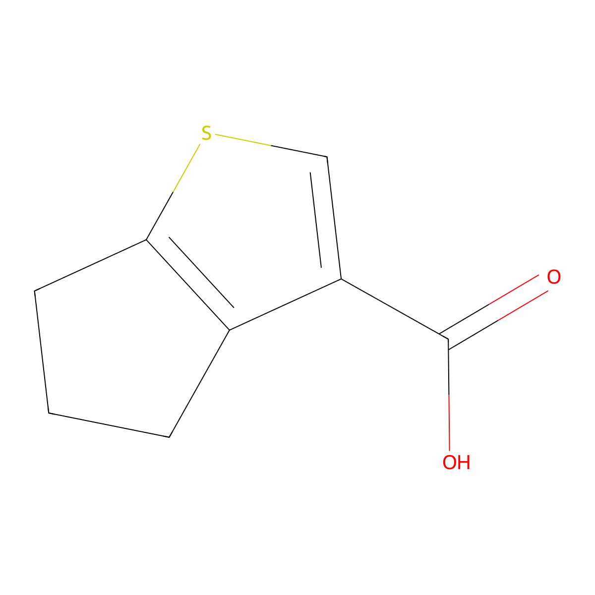 5,6-Dihydro-4H-cyclopenta[b]thiophene-3-carboxylic acid molecular structure, CAS 19156-53-7