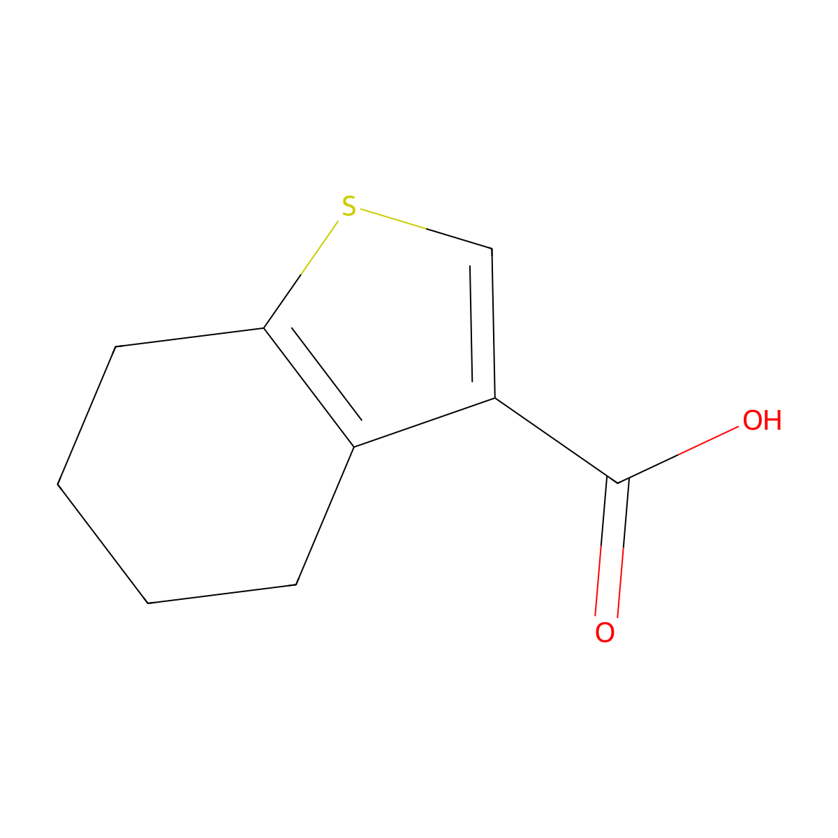 4,5,6,7-Tetrahydro-1-benzothiophene-3-carboxylic acid molecular structure, CAS 19156-54-8