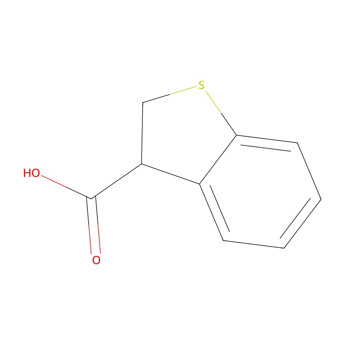 2,3-Dihydro-1-benzothiophene-3-carboxylic acid molecular structure, CAS 19156-56-0