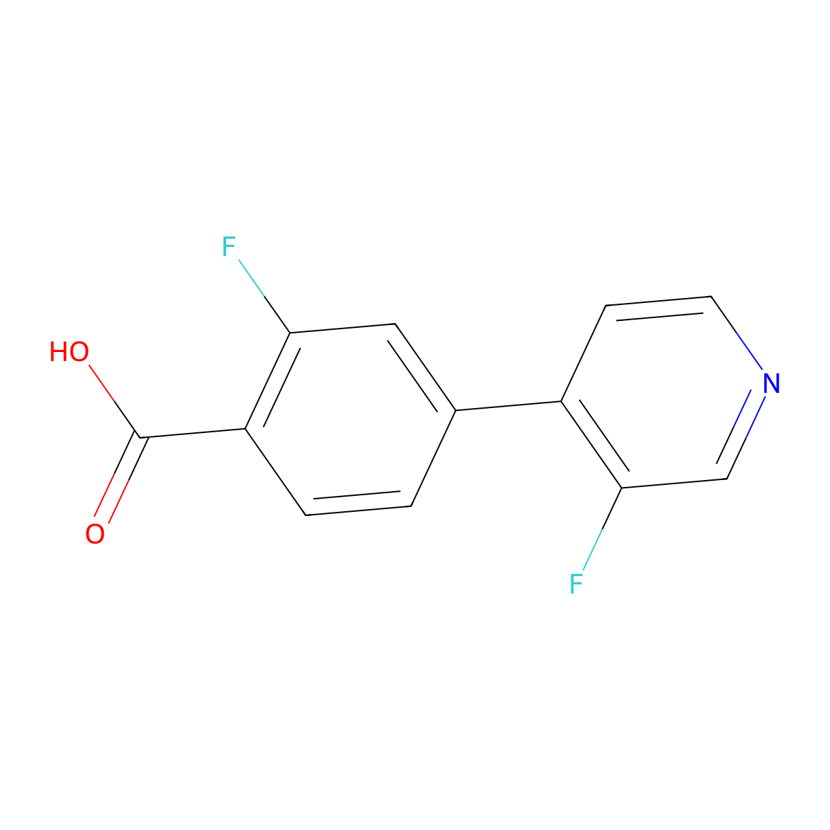 2-Fluoro-4-(3-fluoro-4-pyridinyl)benzoic acid molecular structure, CAS 1915614-74-2
