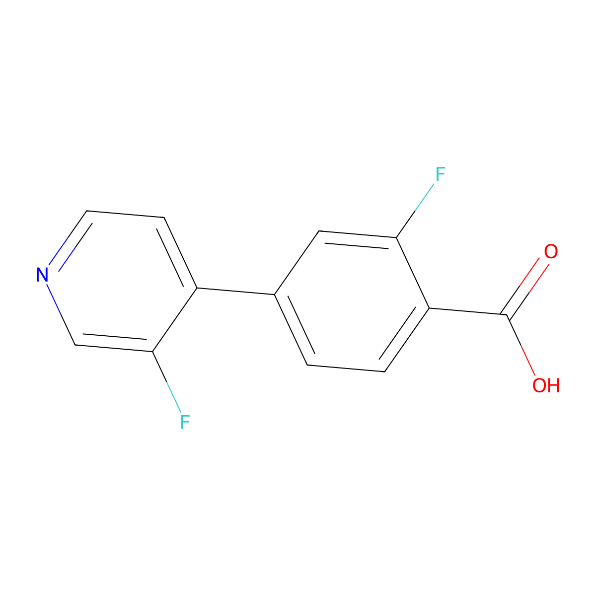 2-Fluoro-4-(3-fluoro-4-pyridinyl)benzoic acid molecular structure, CAS 1915614-74-2
