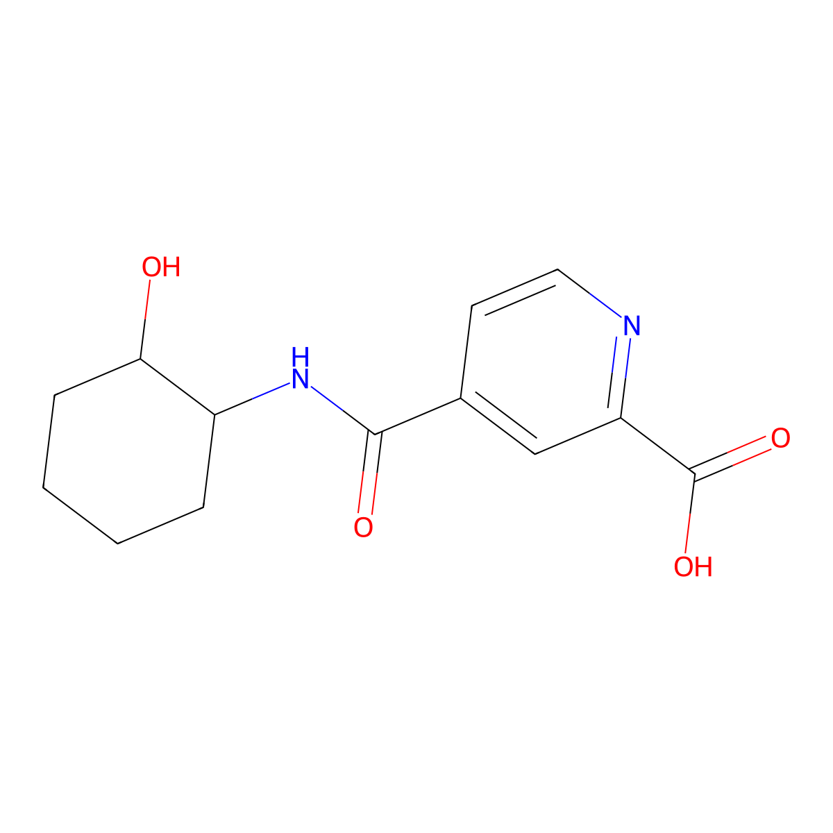 4-[(2-Hydroxycyclohexyl)carbamoyl]pyridine-2-carboxylic acid molecular structure, CAS 1915726-71-4