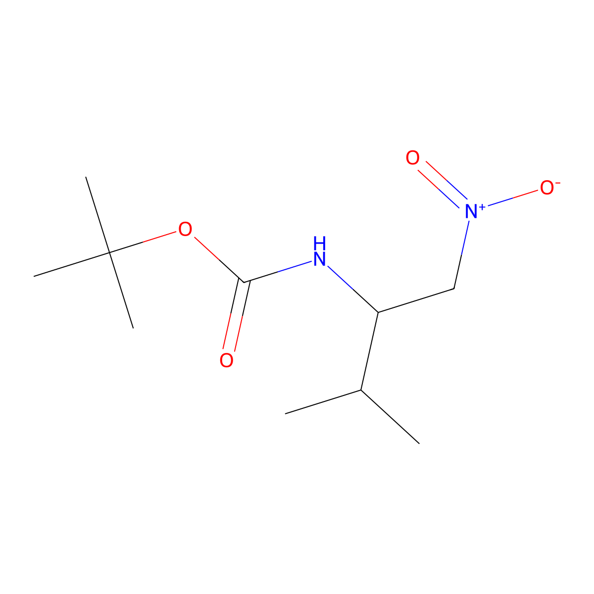 tert-butyl N-(3-methyl-1-nitrobutan-2-yl)carbamate molecular structure, CAS 1915746-96-1