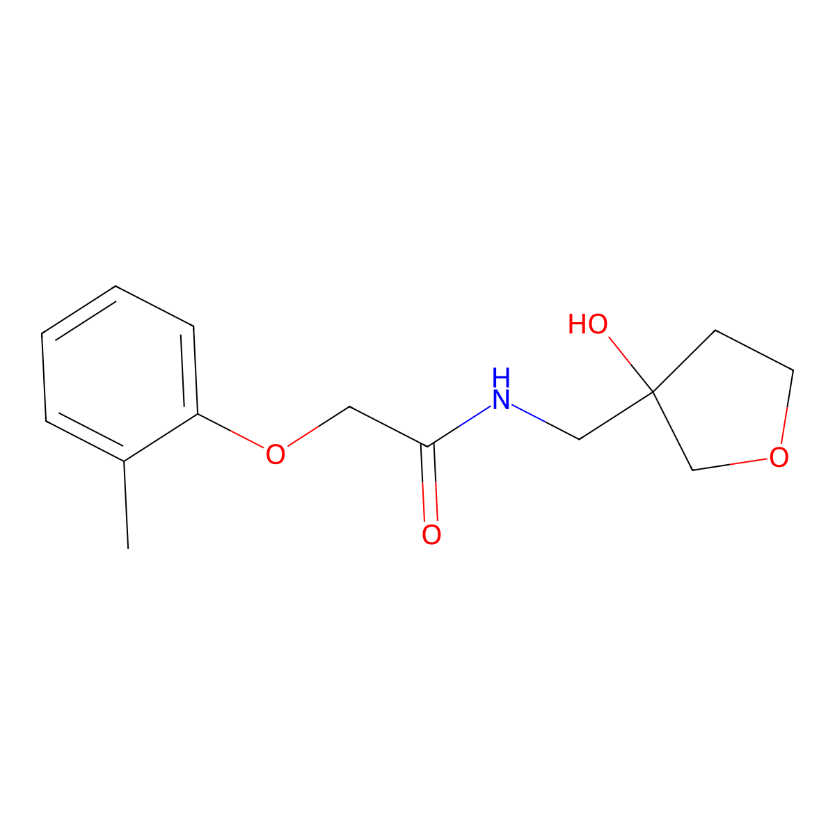 N-((3-hydroxytetrahydrofuran-3-yl)methyl)-2-(o-tolyloxy)acetamide molecular structure, CAS 1915758-96-1