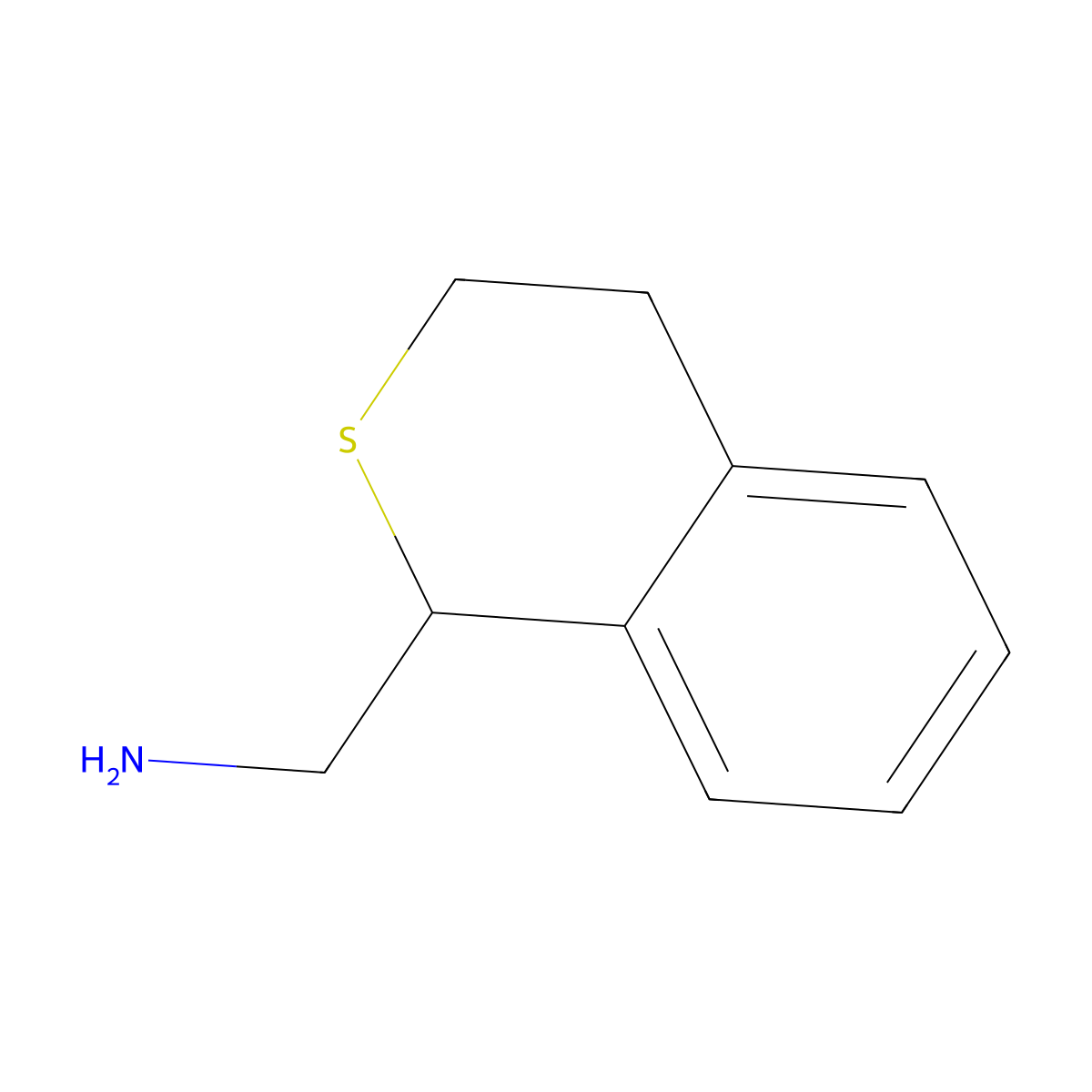 3,4-dihydro-1H-2-benzothiopyran-1-ylmethanamine molecular structure, CAS 19158-92-0