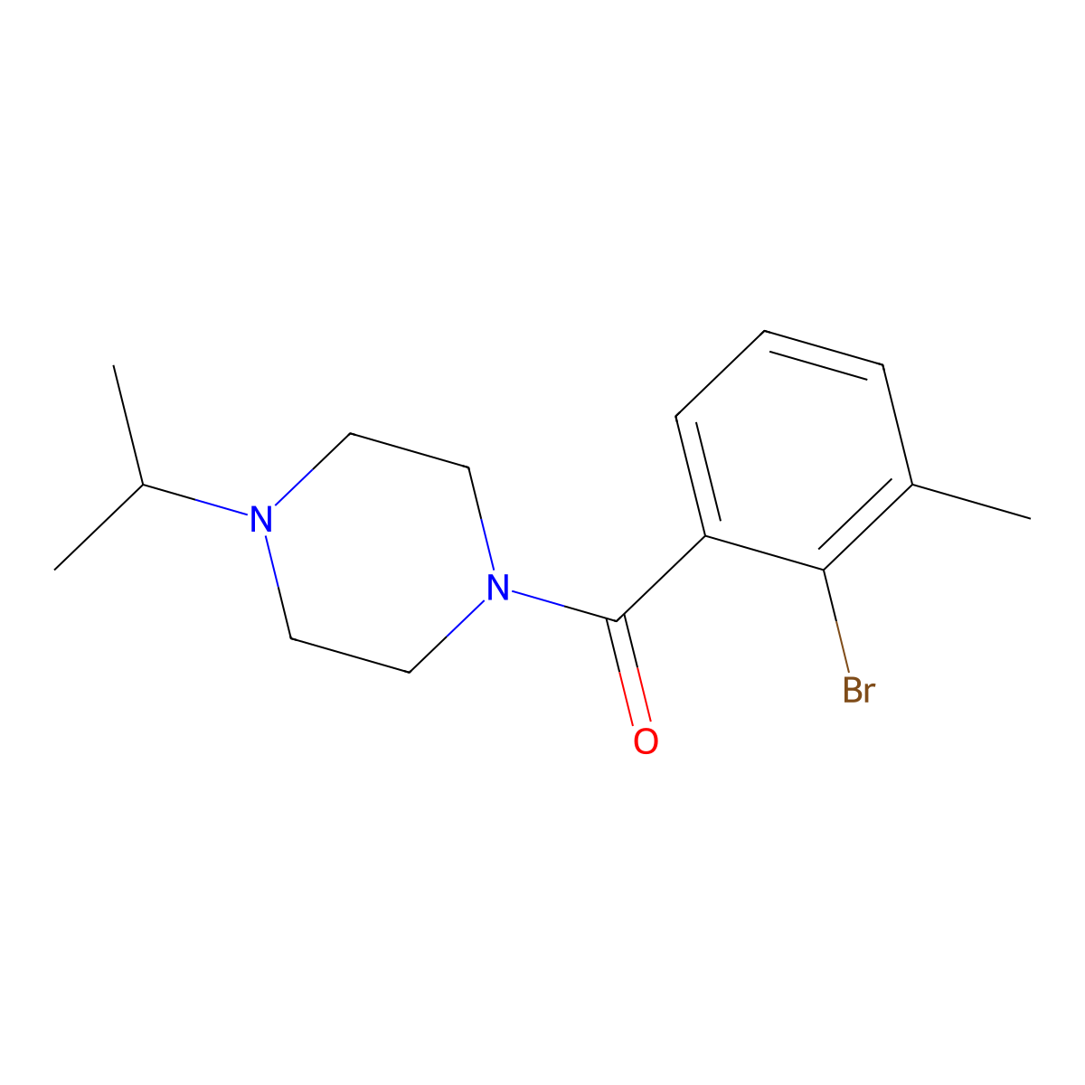 (2-Bromo-3-methylphenyl)[4-(1-methylethyl)-1-piperazinyl]methanone molecular structure, CAS 1915813-71-6