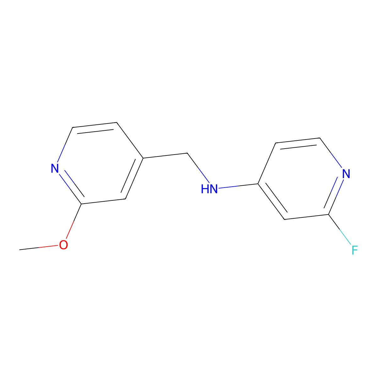 2-fluoro-N-[(2-methoxypyridin-4-yl)methyl]pyridin-4-amine molecular structure, CAS 1915817-58-1