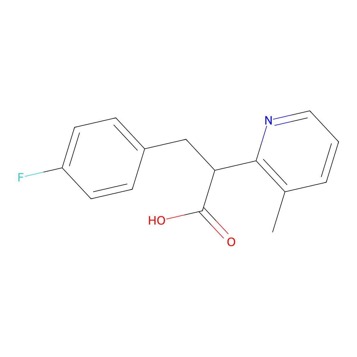 3-(4-Fluorophenyl)-2-(3-methylpyridin-2-yl)propanoic acid molecular structure, CAS 1915861-15-2