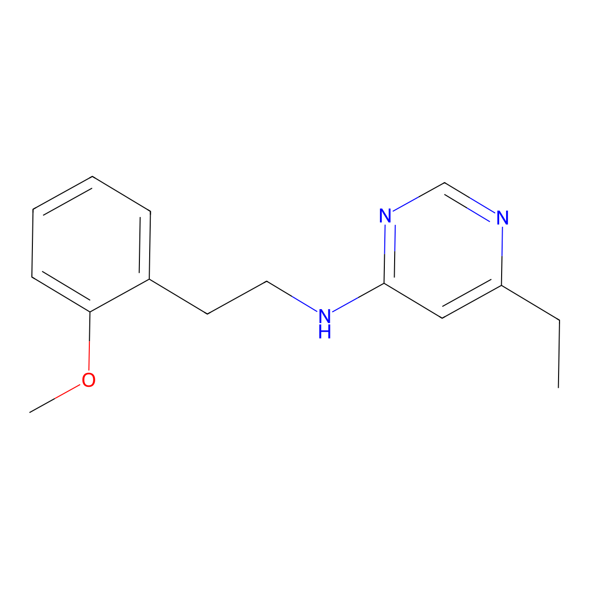 6-ethyl-N-[2-(2-methoxyphenyl)ethyl]pyrimidin-4-amine molecular structure, CAS 1915874-39-3