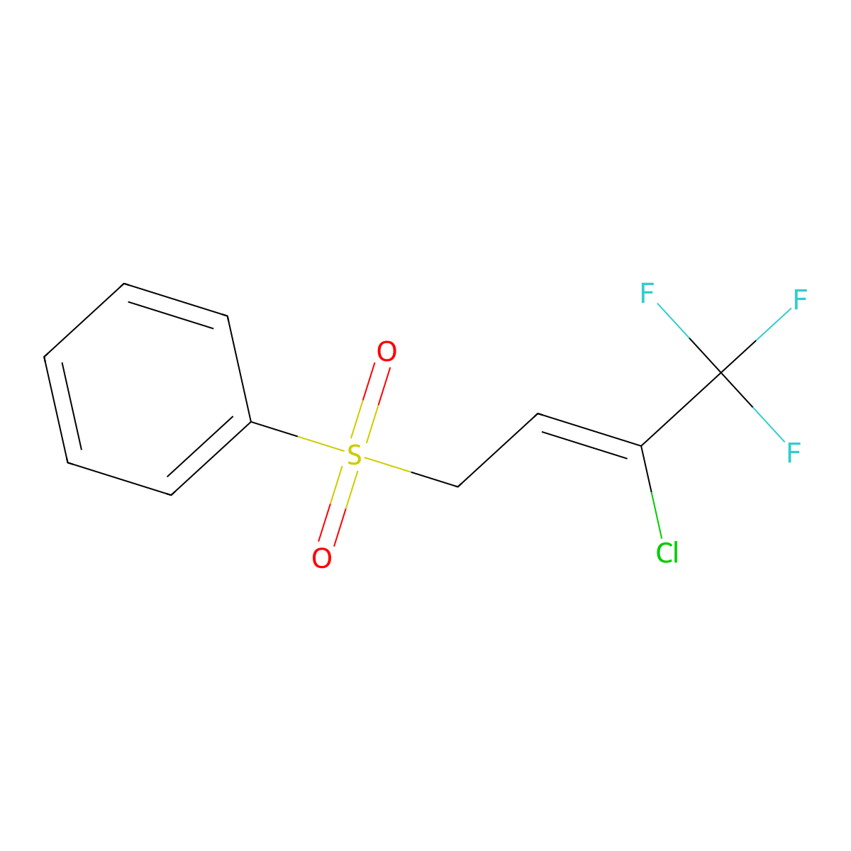 (3-Chloro-4,4,4-trifluorobut-2-ene-1-sulfonyl)benzene molecular structure, CAS 191591-43-2