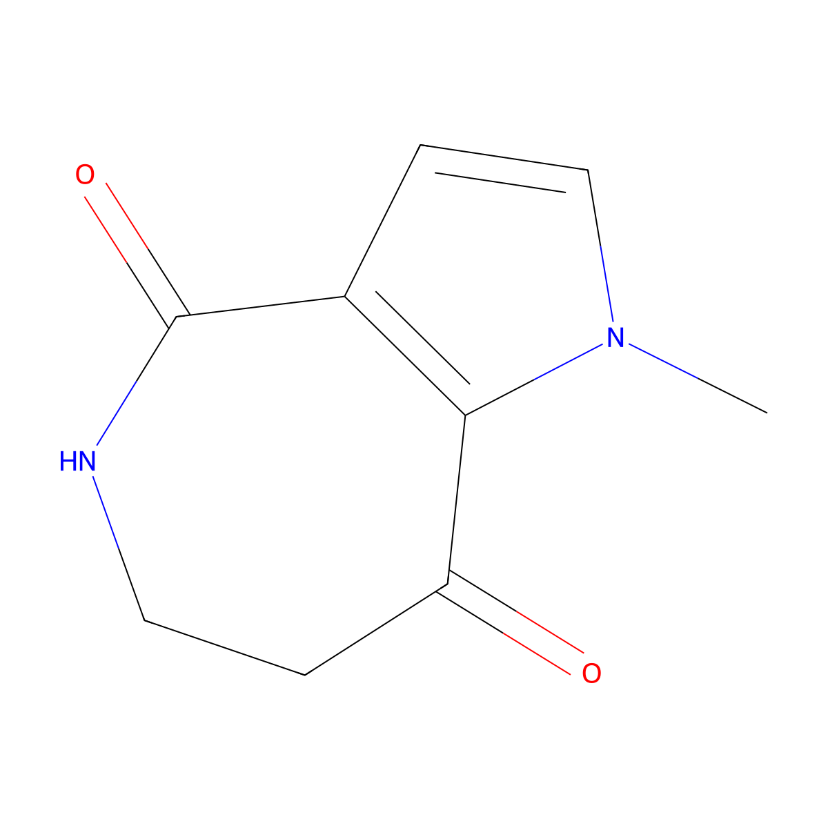 1-Methyl-6,7-dihydropyrrolo[3,2-c]azepine-4,8(1h,5h)-dione molecular structure, CAS 191591-61-4