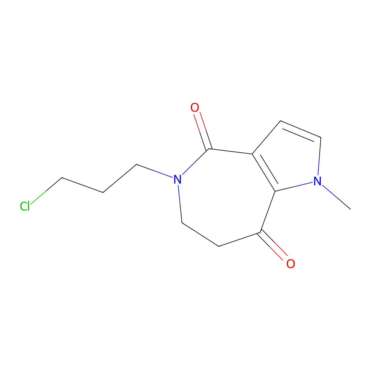 5-(3-Chloropropyl)-1-methyl-6,7-dihydropyrrolo[3,2-c]azepine-4,8(1H,5H)-dione molecular structure, CAS 191591-69-2