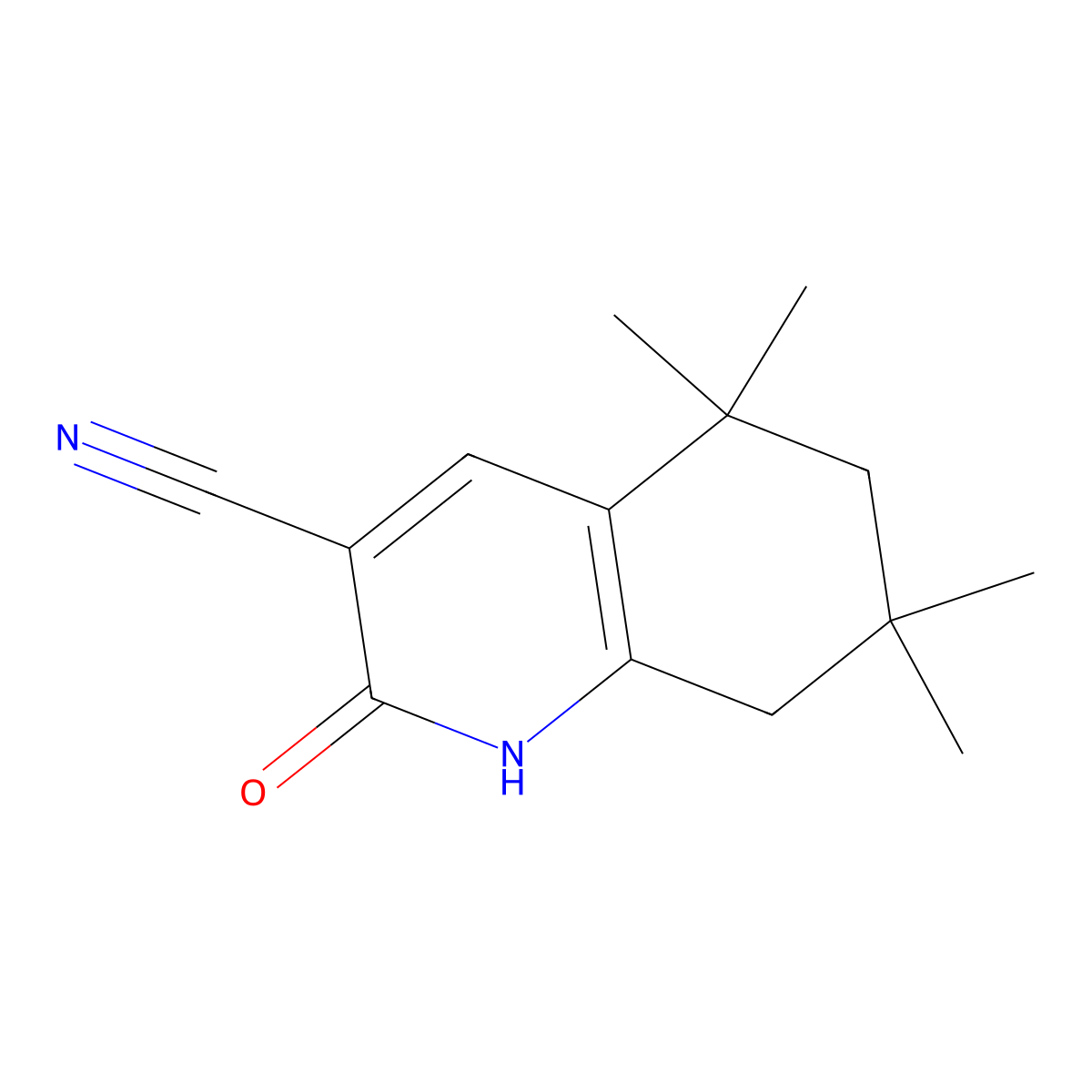 5,5,7,7-Tetramethyl-2-oxo-1,2,5,6,7,8-hexahydroquinoline-3-carbonitrile molecular structure, CAS 1915985-30-6
