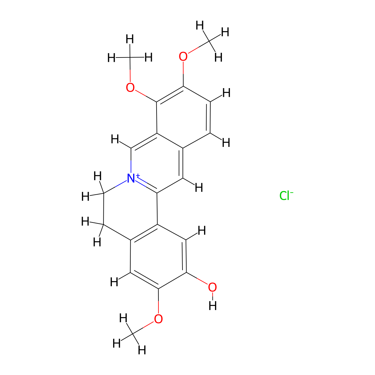 Columbamine chloride molecular structure, CAS 1916-10-5