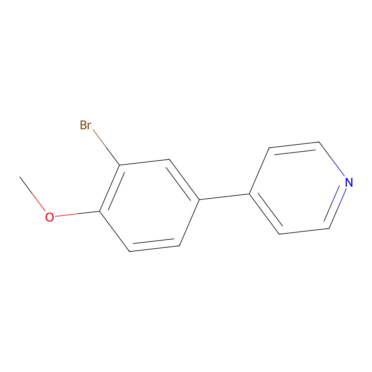 4-(3-Bromo-4-methoxyphenyl)pyridine molecular structure, CAS 191602-60-5