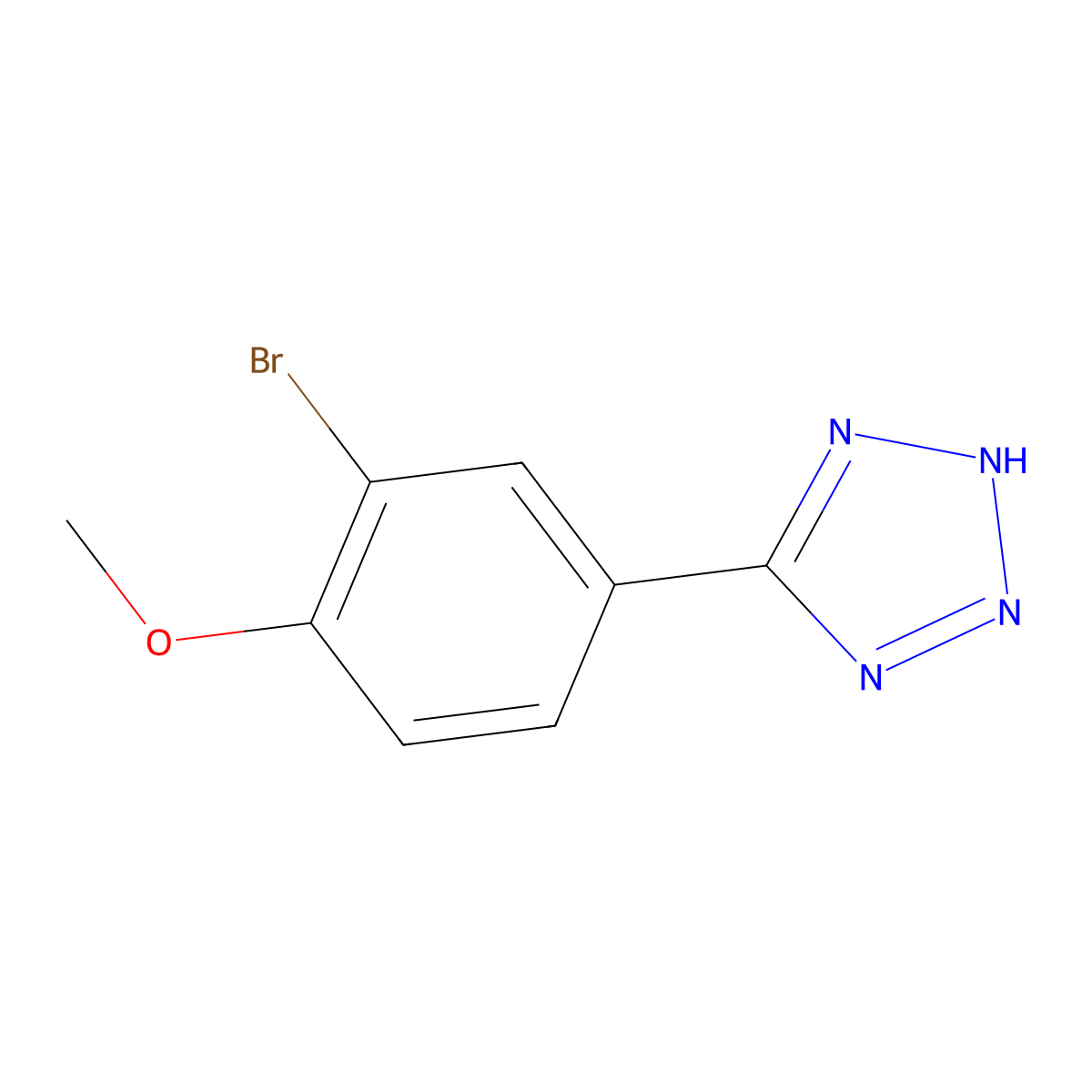 5-(3-Bromo-4-methoxyphenyl)-2H-tetrazole molecular structure, CAS 191602-76-3