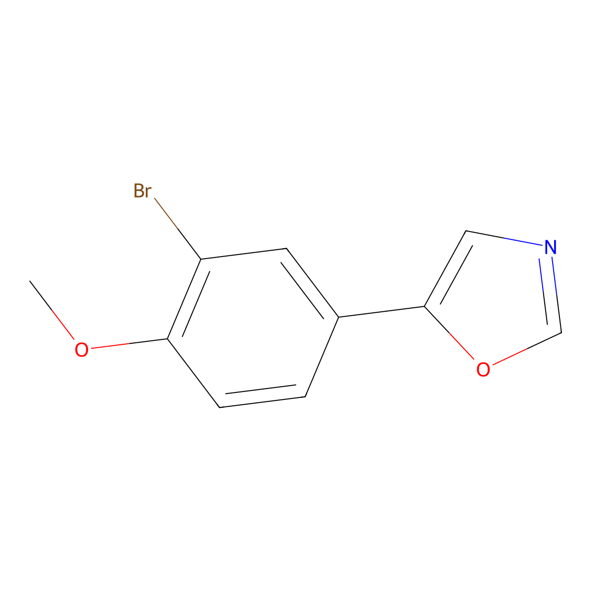 5-(3-Bromo-4-methoxyphenyl)-1,3-oxazole molecular structure, CAS 191602-83-2
