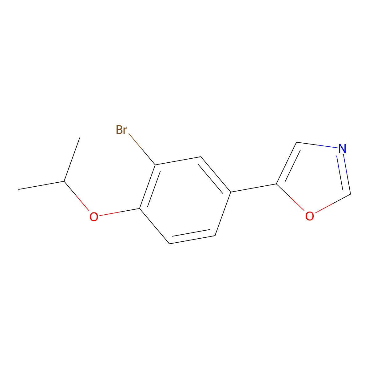 5-(3-Bromo-4-isopropoxyphenyl)oxazole molecular structure, CAS 191602-85-4