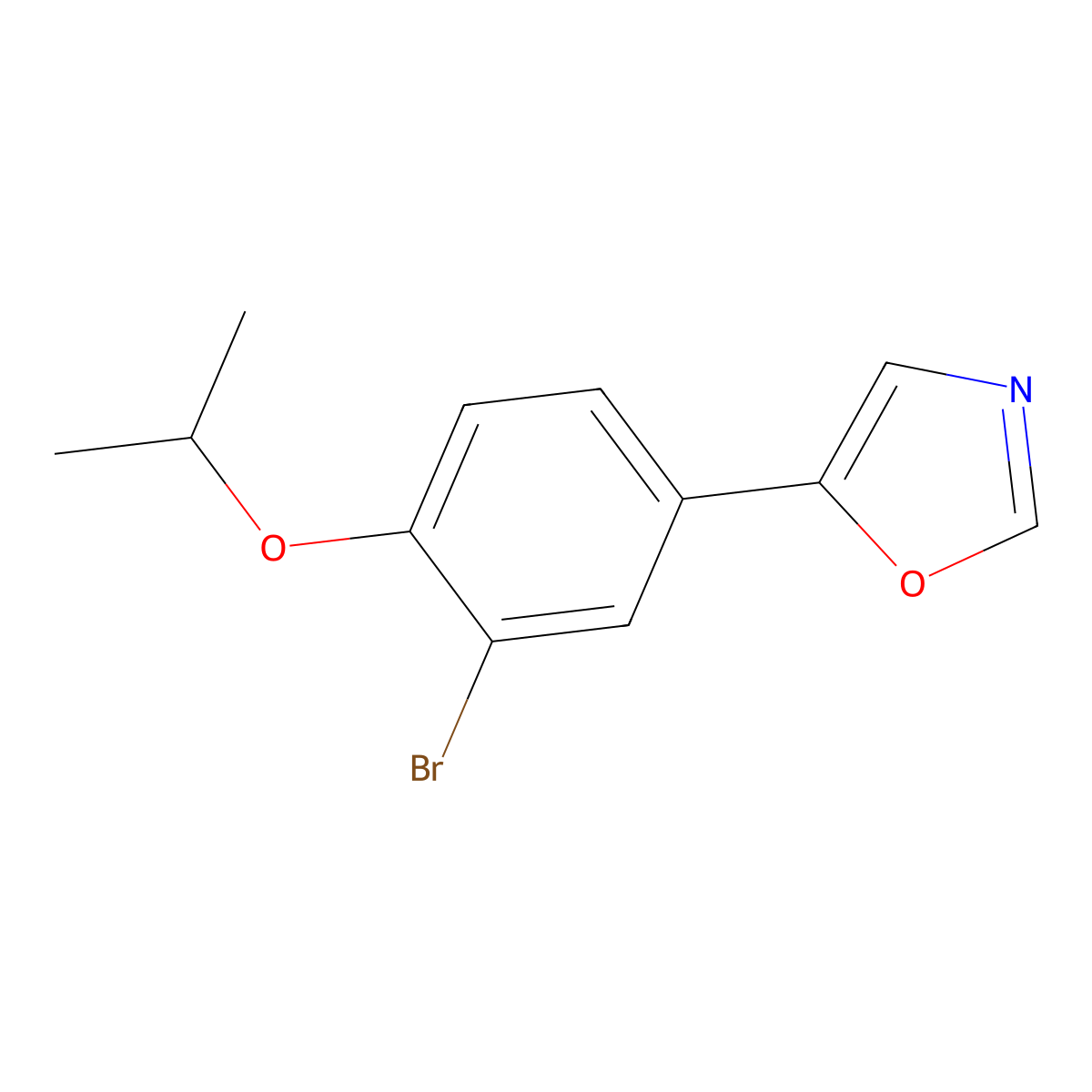 5-(3-Bromo-4-isopropoxyphenyl)oxazole molecular structure, CAS 191602-85-4