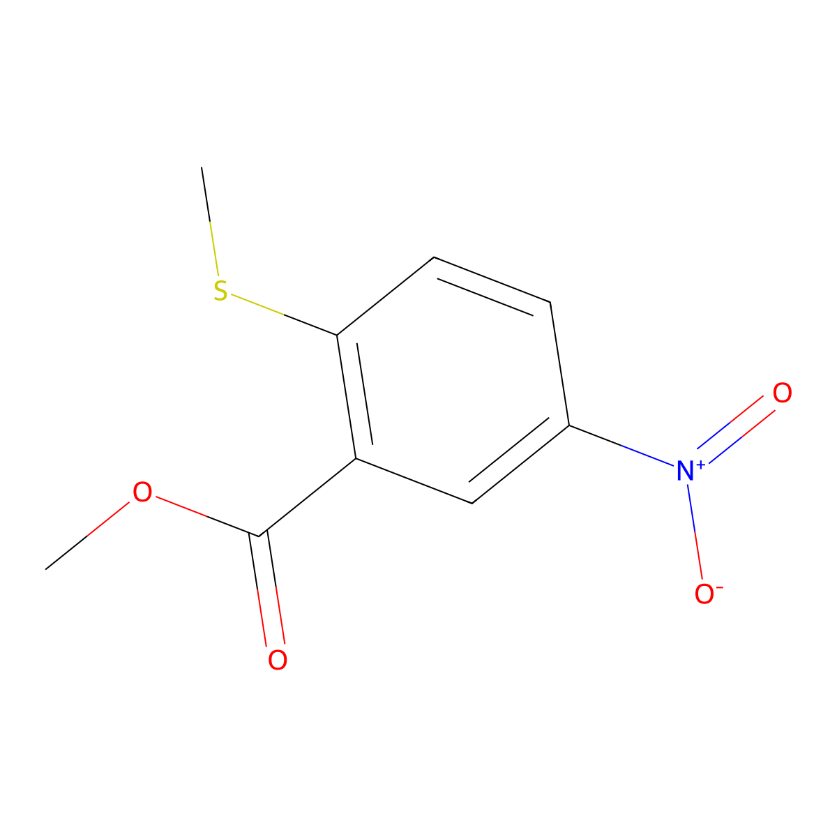 Methyl 2-(methylsulfanyl)-5-nitrobenzoate molecular structure, CAS 191604-70-3