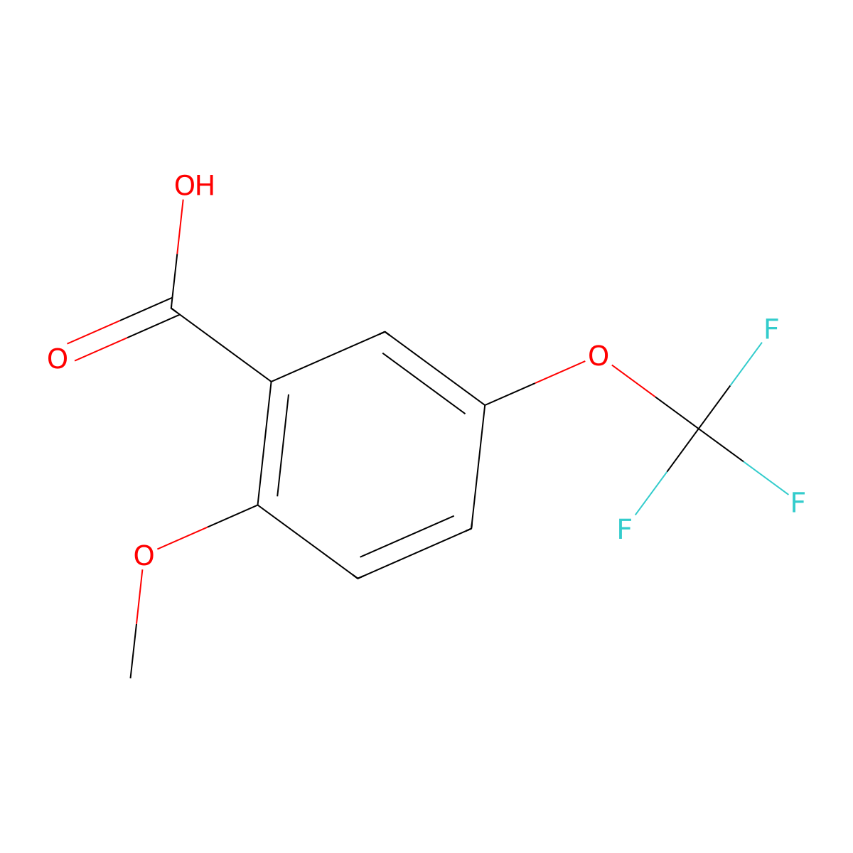 2-methoxy-5-(trifluoromethoxy)benzoic Acid molecular structure, CAS 191604-88-3