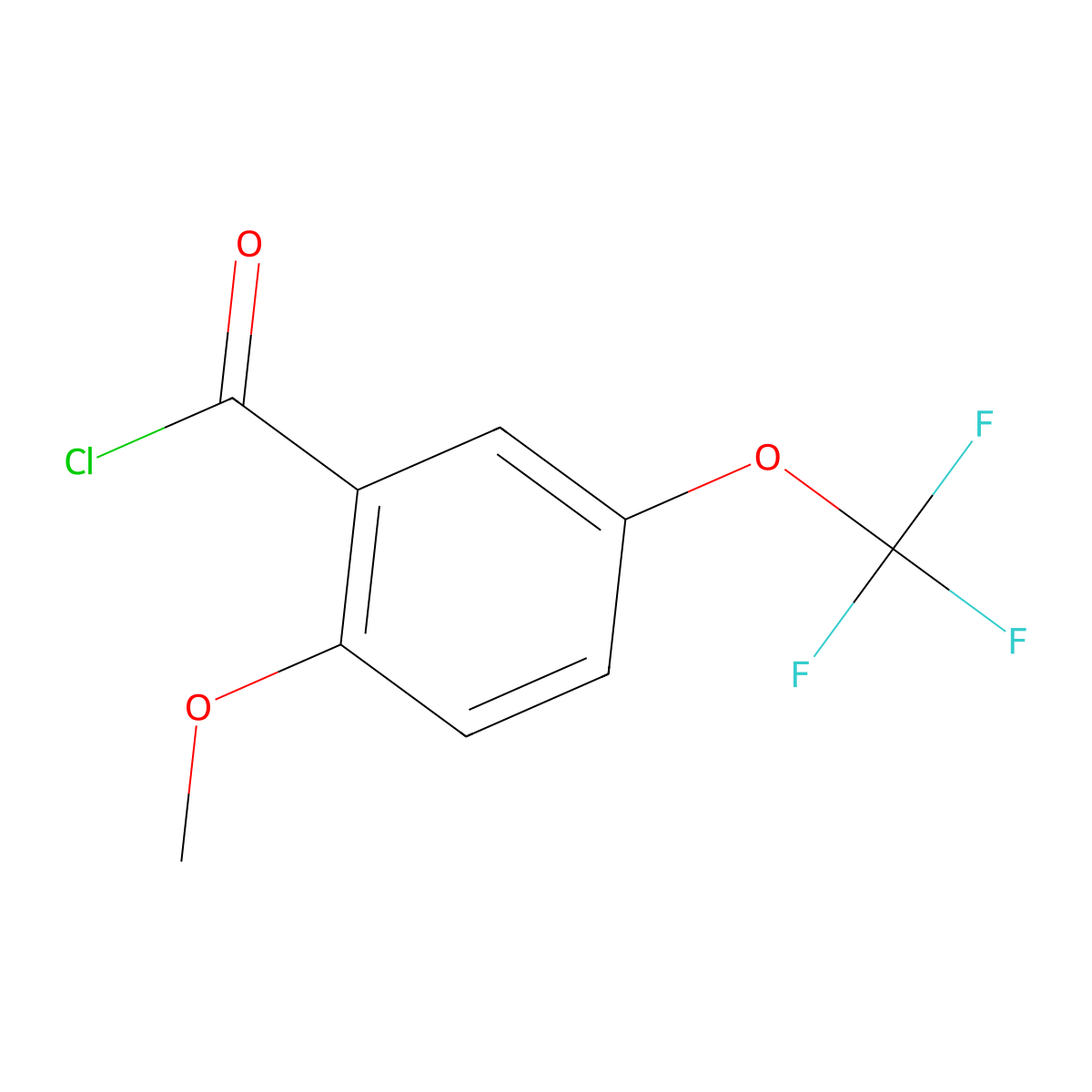 2-Methoxy-5-(trifluoromethoxy)benzoyl chloride molecular structure, CAS 191604-91-8