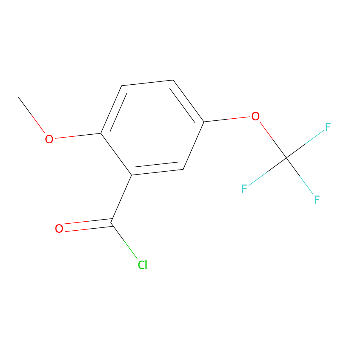 2-Methoxy-5-(trifluoromethoxy)benzoyl chloride molecular structure, CAS 191604-91-8