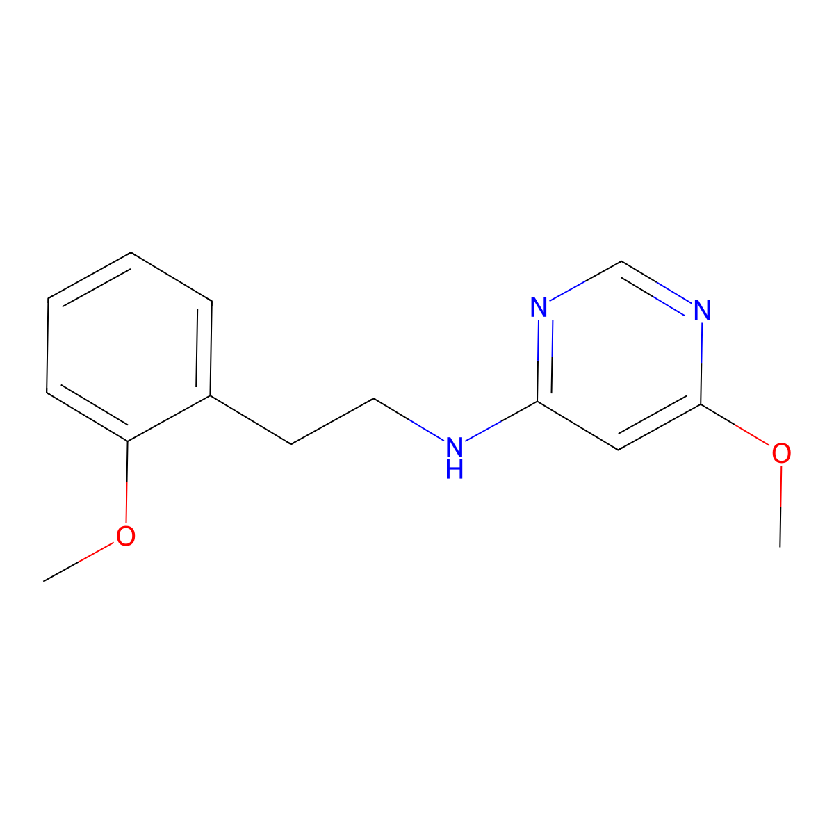 6-methoxy-N-[2-(2-methoxyphenyl)ethyl]pyrimidin-4-amine molecular structure, CAS 1916052-76-0