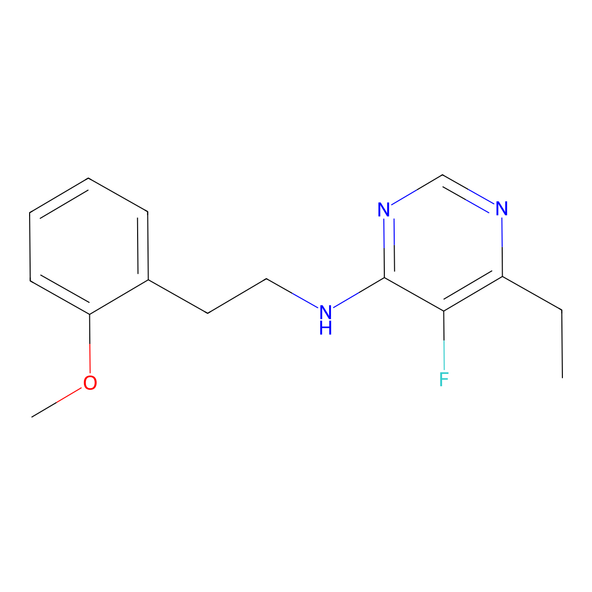 6-Ethyl-5-fluoro-N-[2-(2-methoxyphenyl)ethyl]pyrimidin-4-amine molecular structure, CAS 1916053-50-3