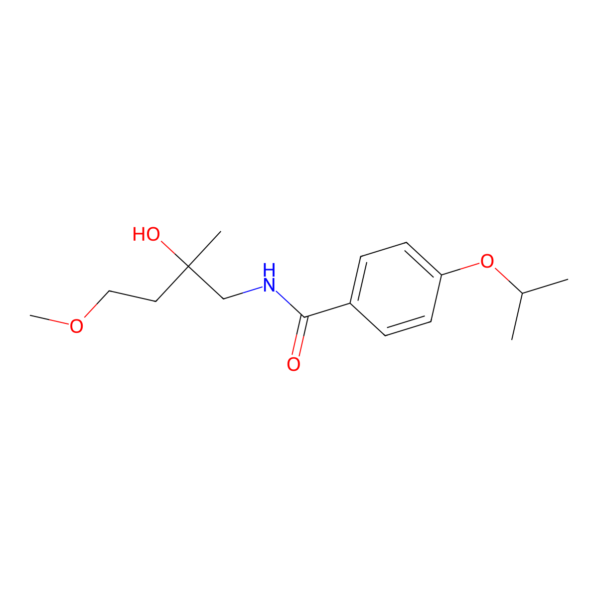 N-(2-hydroxy-4-methoxy-2-methylbutyl)-4-(propan-2-yloxy)benzamide molecular structure, CAS 1916075-49-4