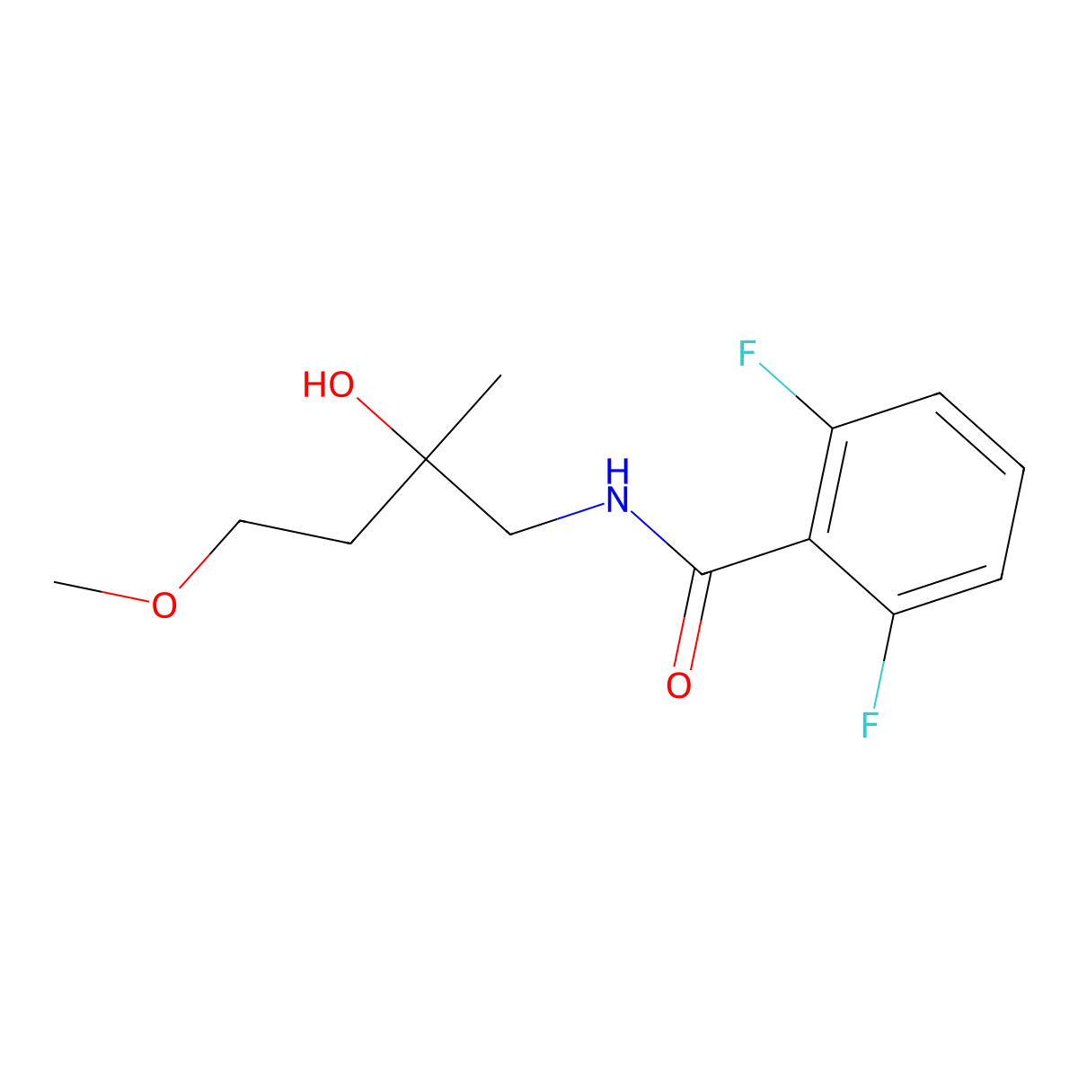 2,6-difluoro-N-(2-hydroxy-4-methoxy-2-methylbutyl)benzamide molecular structure, CAS 1916075-61-0