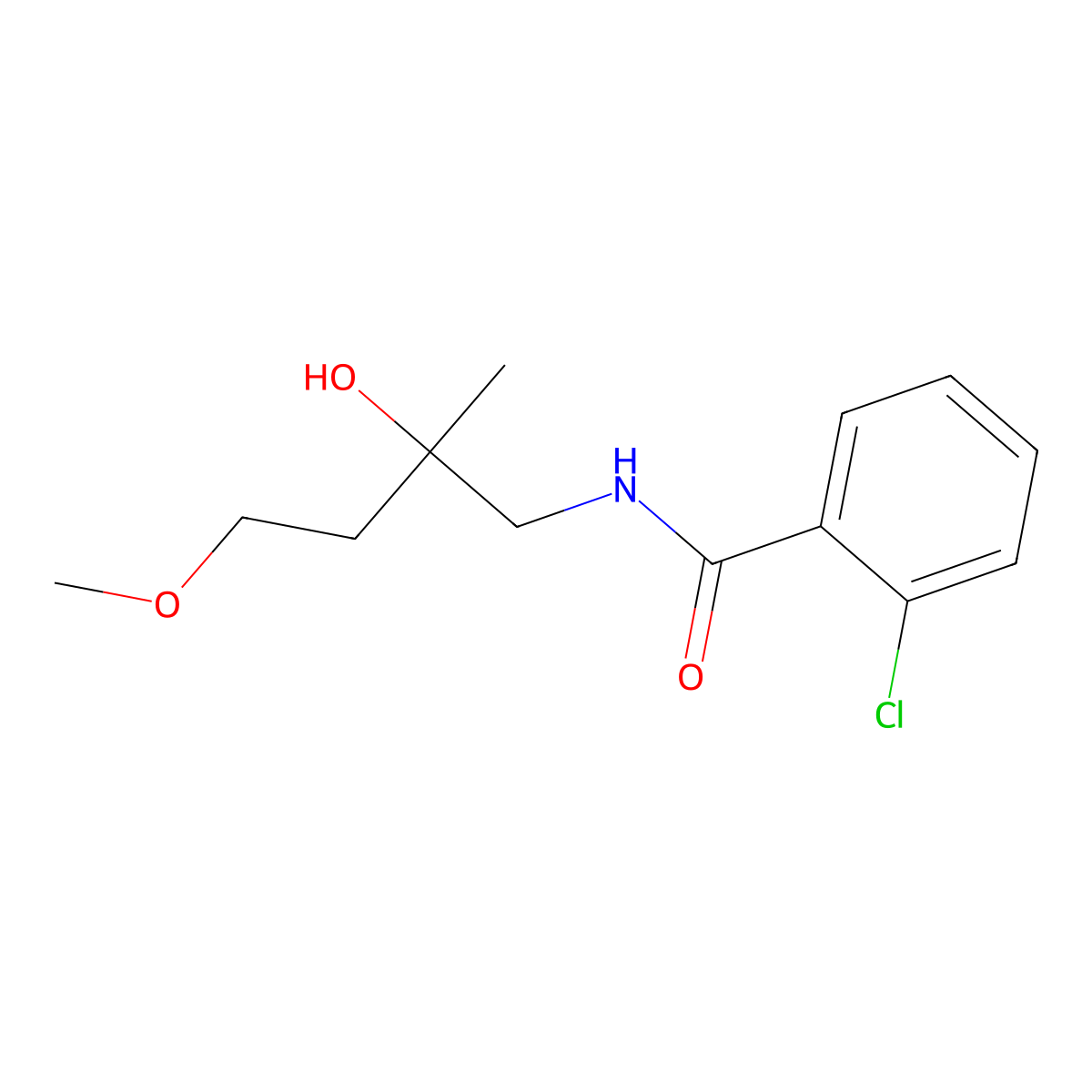 2-Chloro-N-(2-hydroxy-4-methoxy-2-methylbutyl)benzamide molecular structure, CAS 1916076-38-4