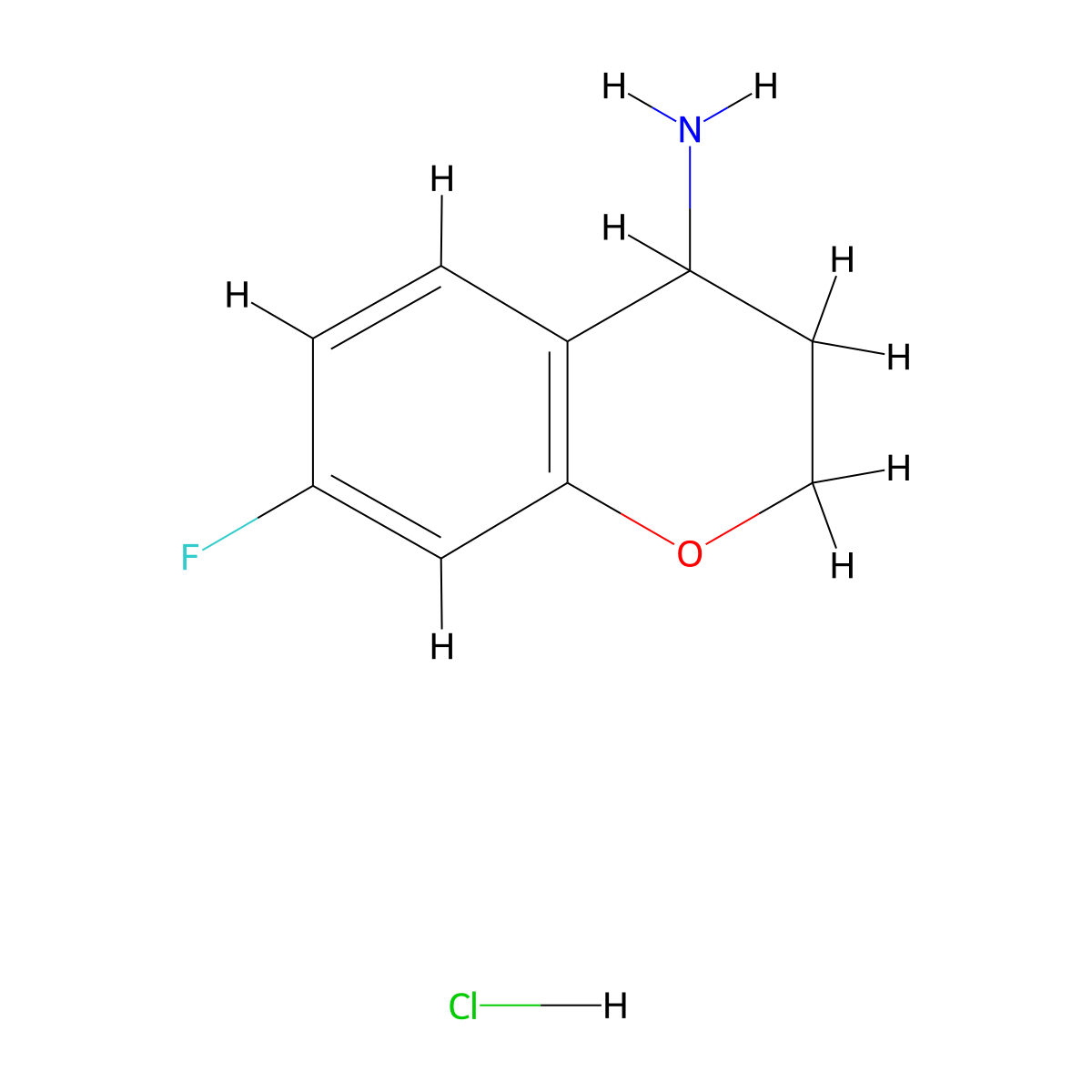 7-Fluorochroman-4-amine hydrochloride molecular structure, CAS 191608-21-6