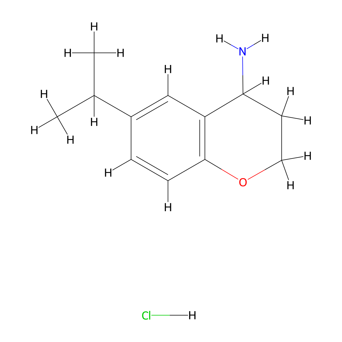 6-Isopropylchroman-4-amine;hydrochloride molecular structure, CAS 191608-32-9
