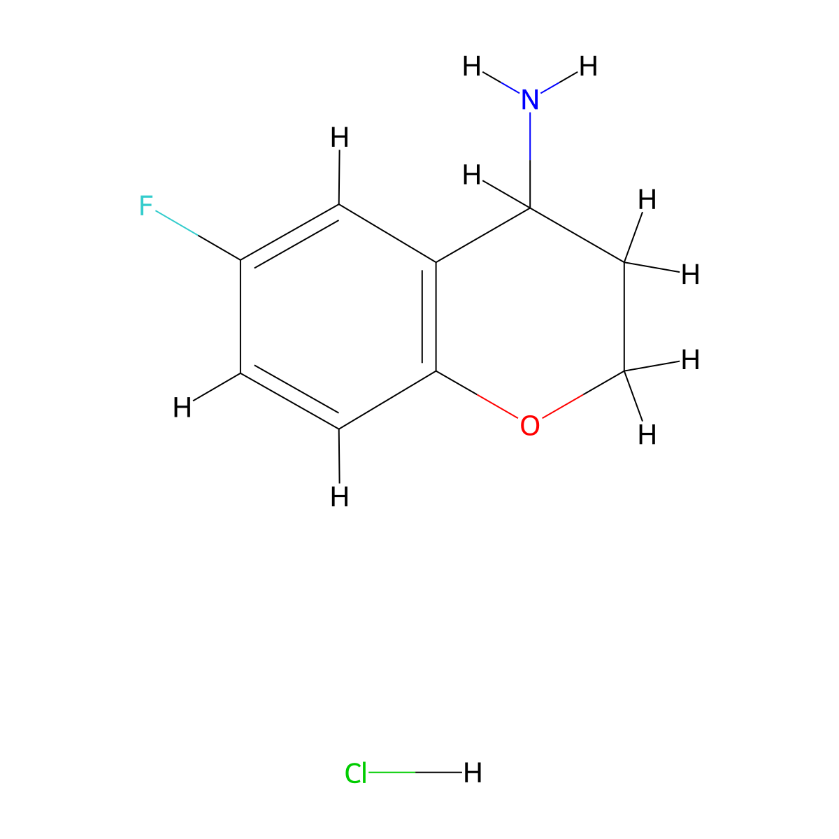 6-Fluorochroman-4-amine hydrochloride molecular structure, CAS 191609-45-7