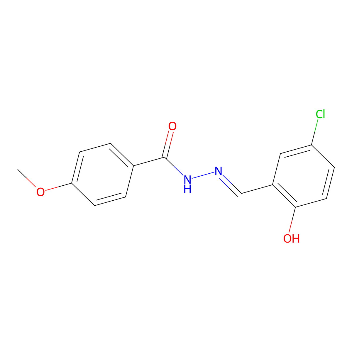 4-Methoxy-benzoic acid (5-chloro-2-hydroxy-benzylidene)-hydrazide molecular structure, CAS 19161-64-9