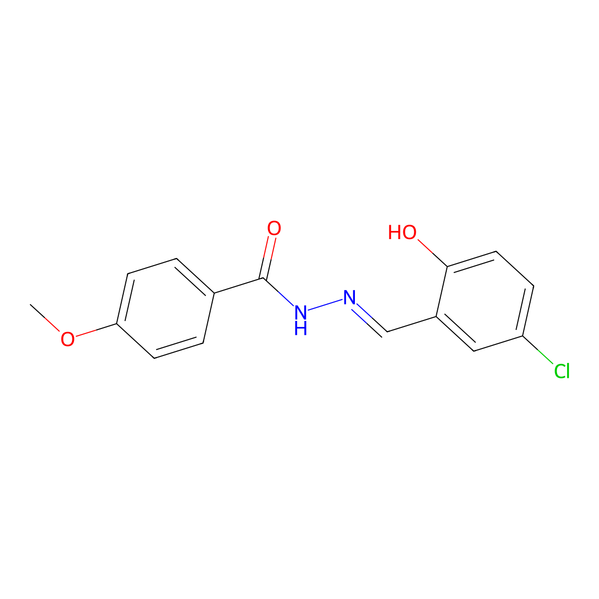 4-Methoxy-benzoic acid (5-chloro-2-hydroxy-benzylidene)-hydrazide molecular structure, CAS 19161-64-9