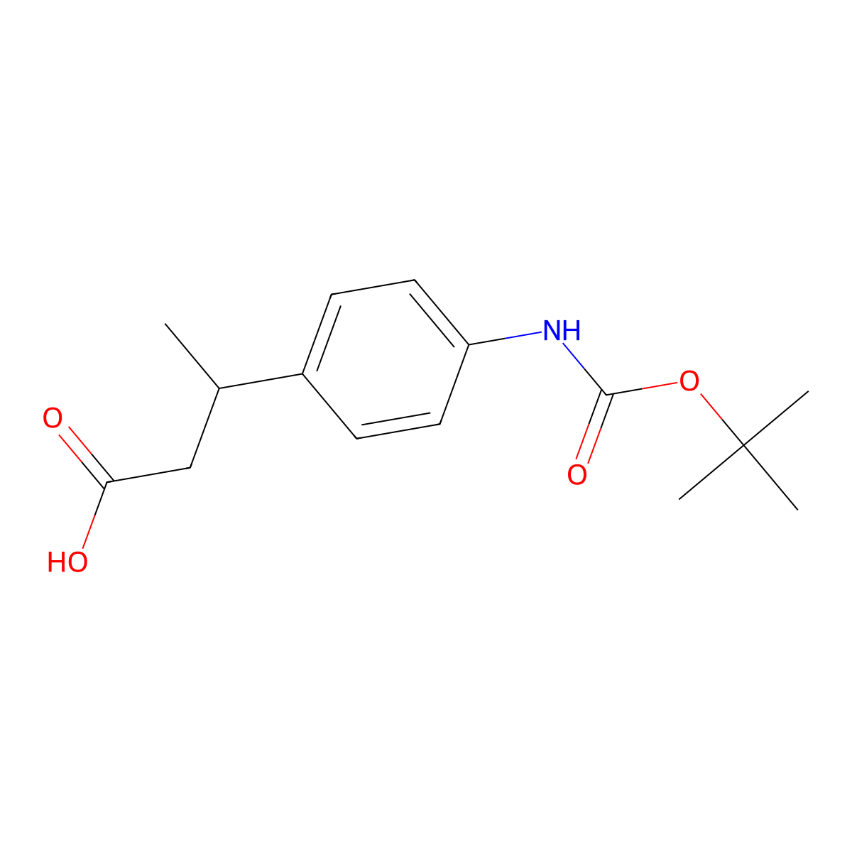 3-[4-[(2-Methylpropan-2-yl)oxycarbonylamino]phenyl]butanoic acid molecular structure, CAS 191611-88-8