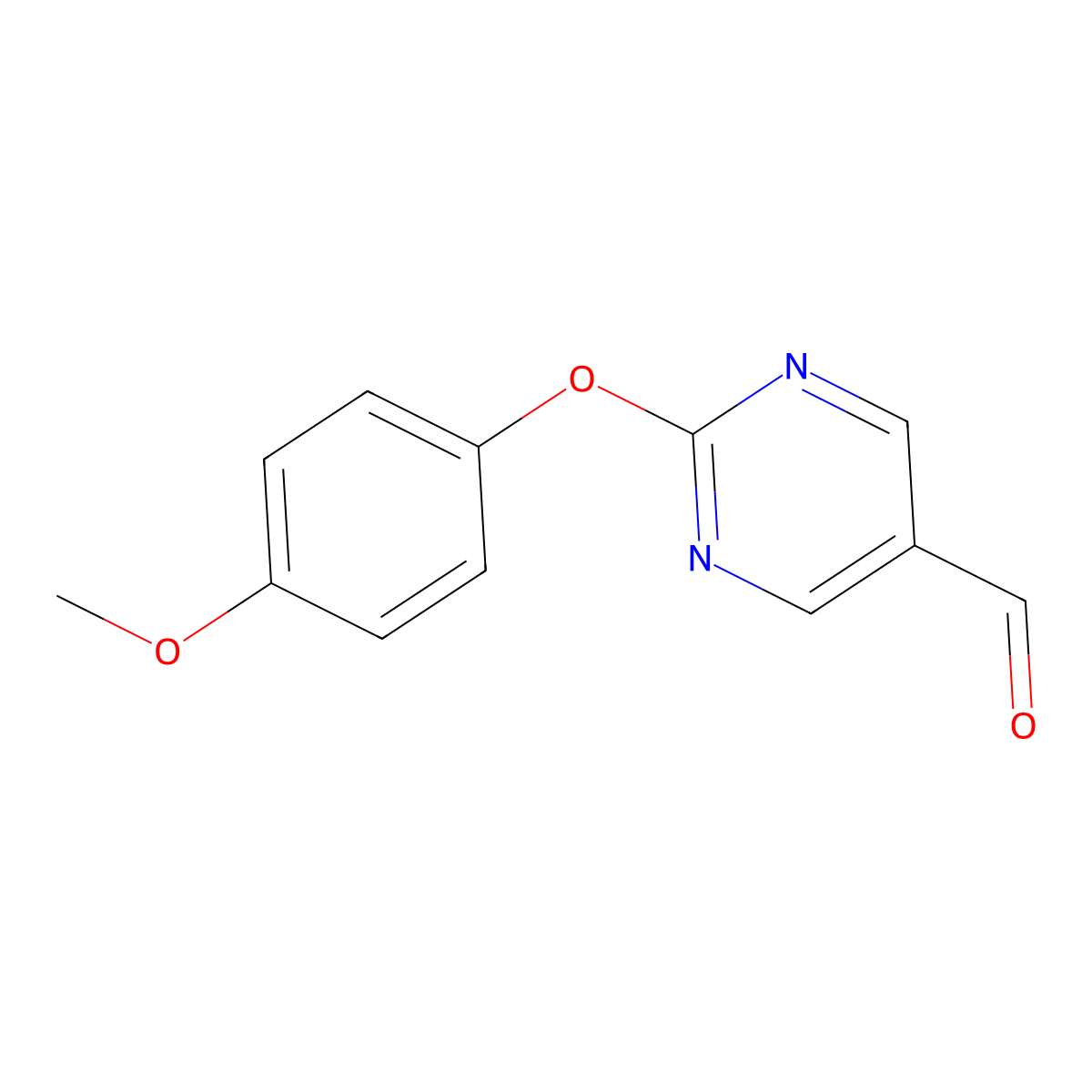 2-(4-Methoxyphenoxy)pyrimidine-5-carbaldehyde molecular structure, CAS 1916199-43-3