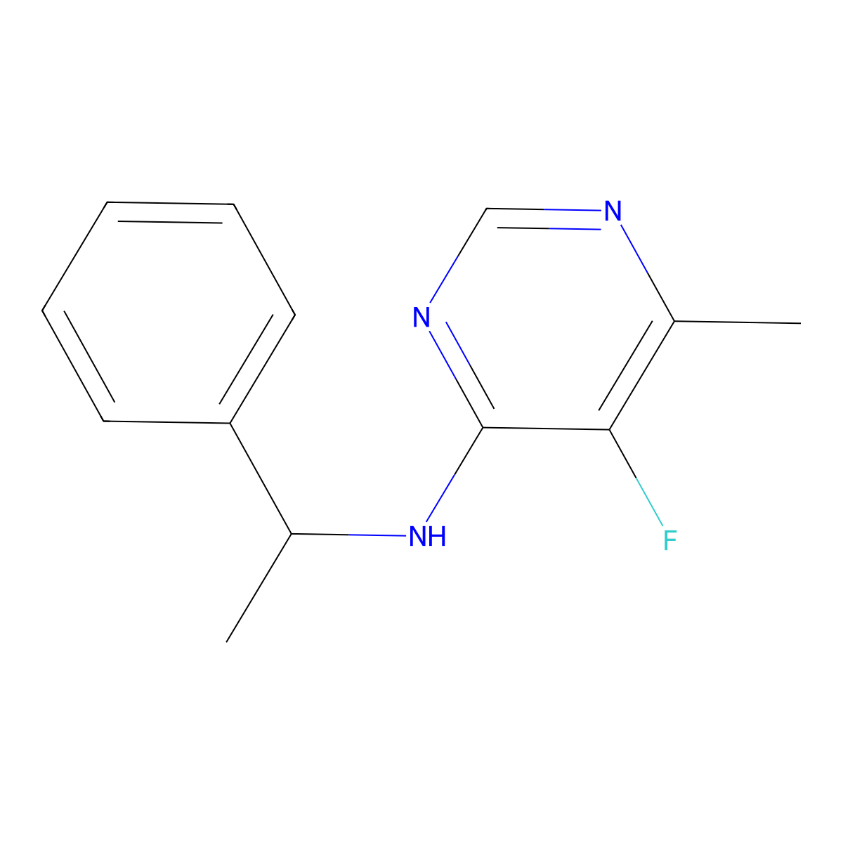 5-fluoro-6-methyl-N-(1-phenylethyl)pyrimidin-4-amine molecular structure, CAS 1916285-17-0