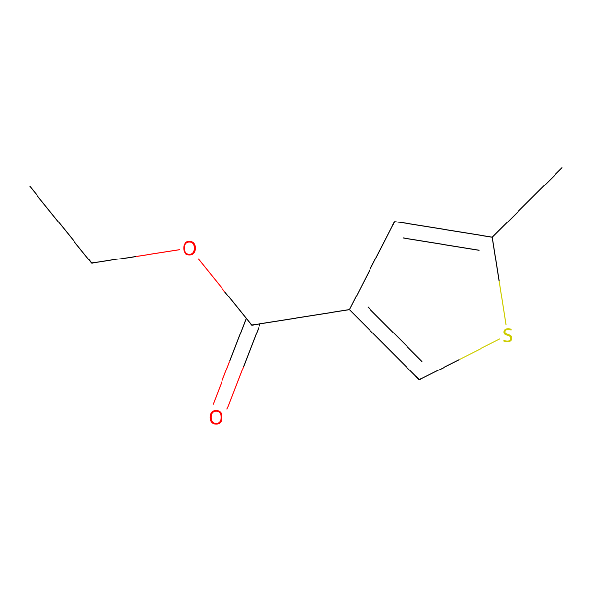 Ethyl 5-methylthiophene-3-carboxylate molecular structure, CAS 19163-50-9