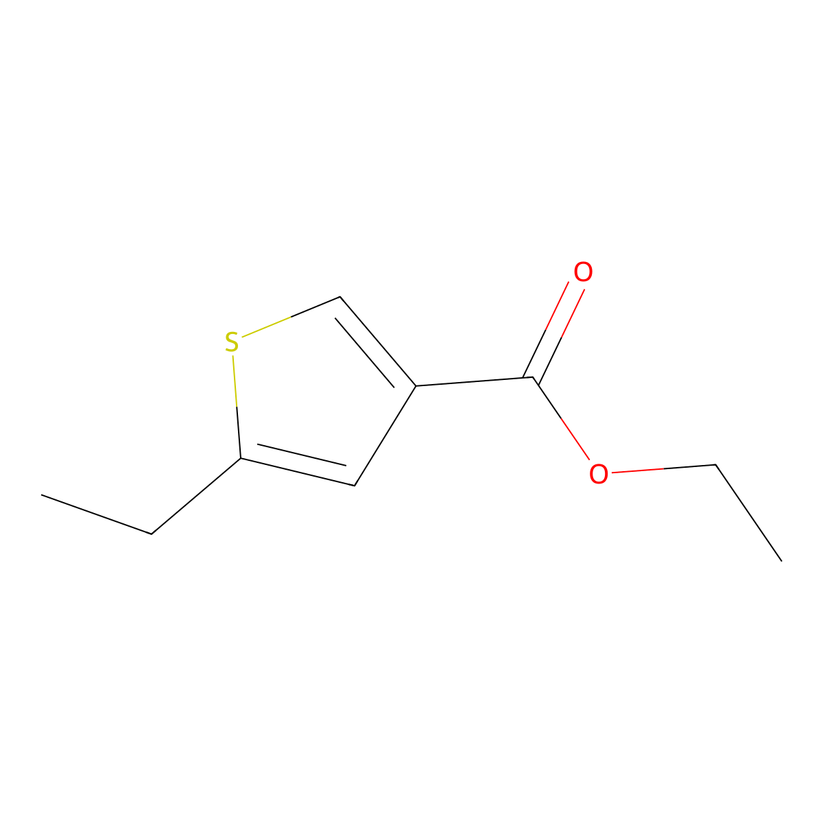 Ethyl 5-ethylthiophene-3-carboxylate molecular structure, CAS 19163-51-0