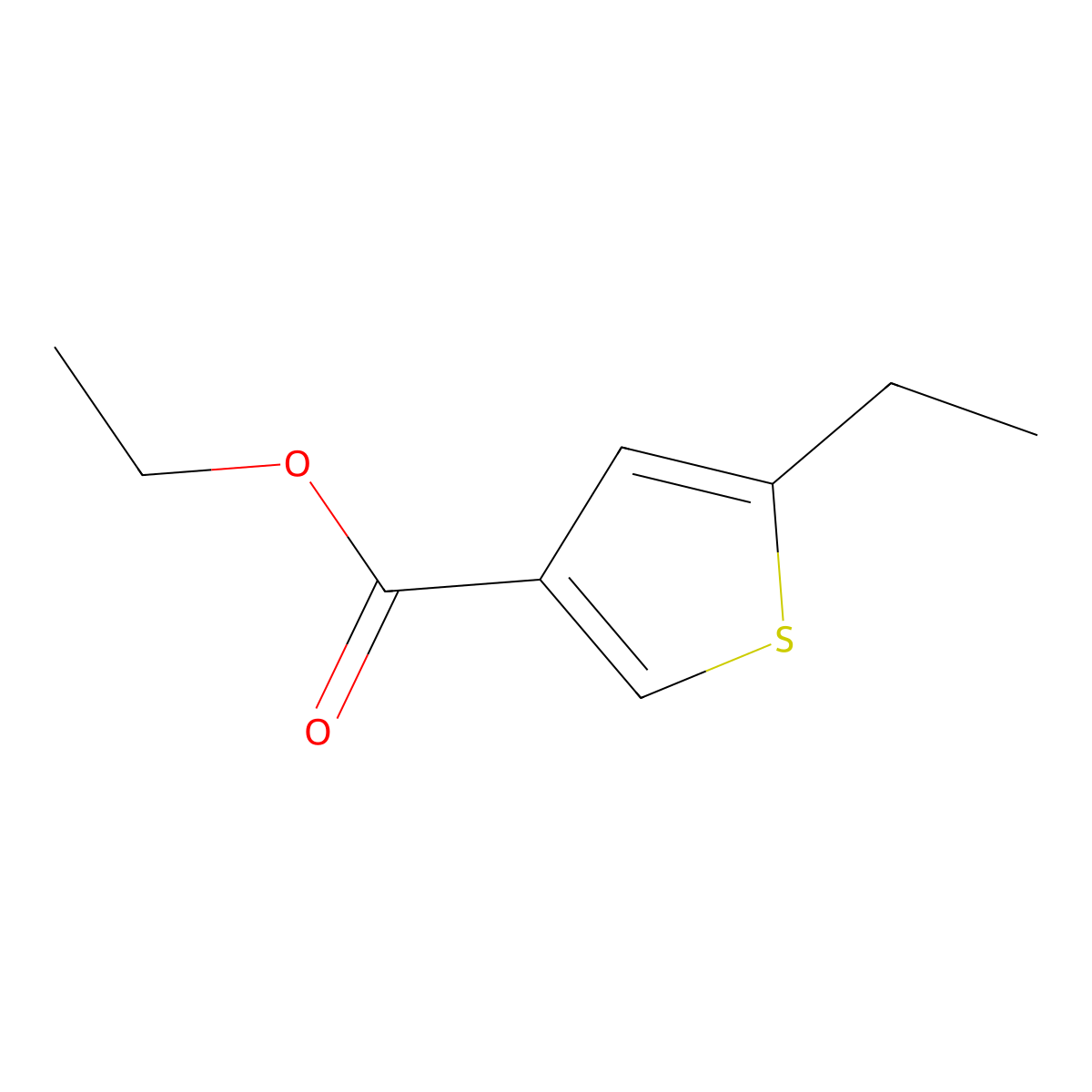 Ethyl 5-ethylthiophene-3-carboxylate molecular structure, CAS 19163-51-0