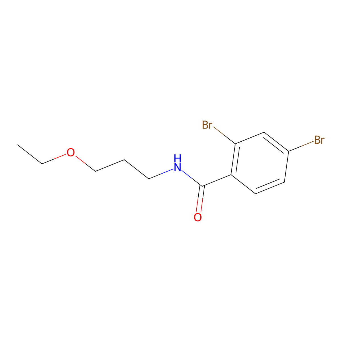 2,4-Dibromo-N-(3-ethoxypropyl)benzamide molecular structure, CAS 1916365-19-9