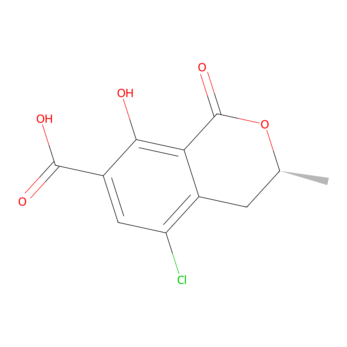 Ochratoxin alpha molecular structure, CAS 19165-63-0